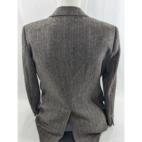 Haggar‎ Tweed Wool Blazer Suit Jacket Brown Double Striped Wool40L 42 Chest